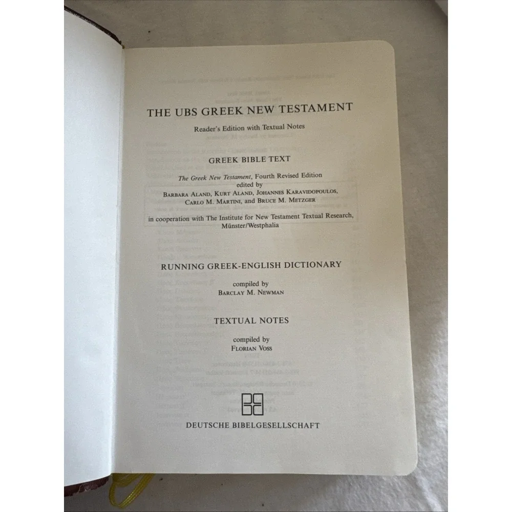 THE UBS GREEK NEW TESTAMENT 4TH REV ED: A READER'S EDITION Flexisoft Leather